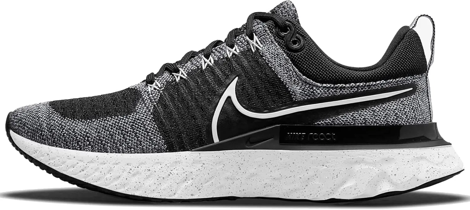 Nike React Infinity Run Flyknit 2 Womens Casual Running Shoe CT2423-101 6 White/Black