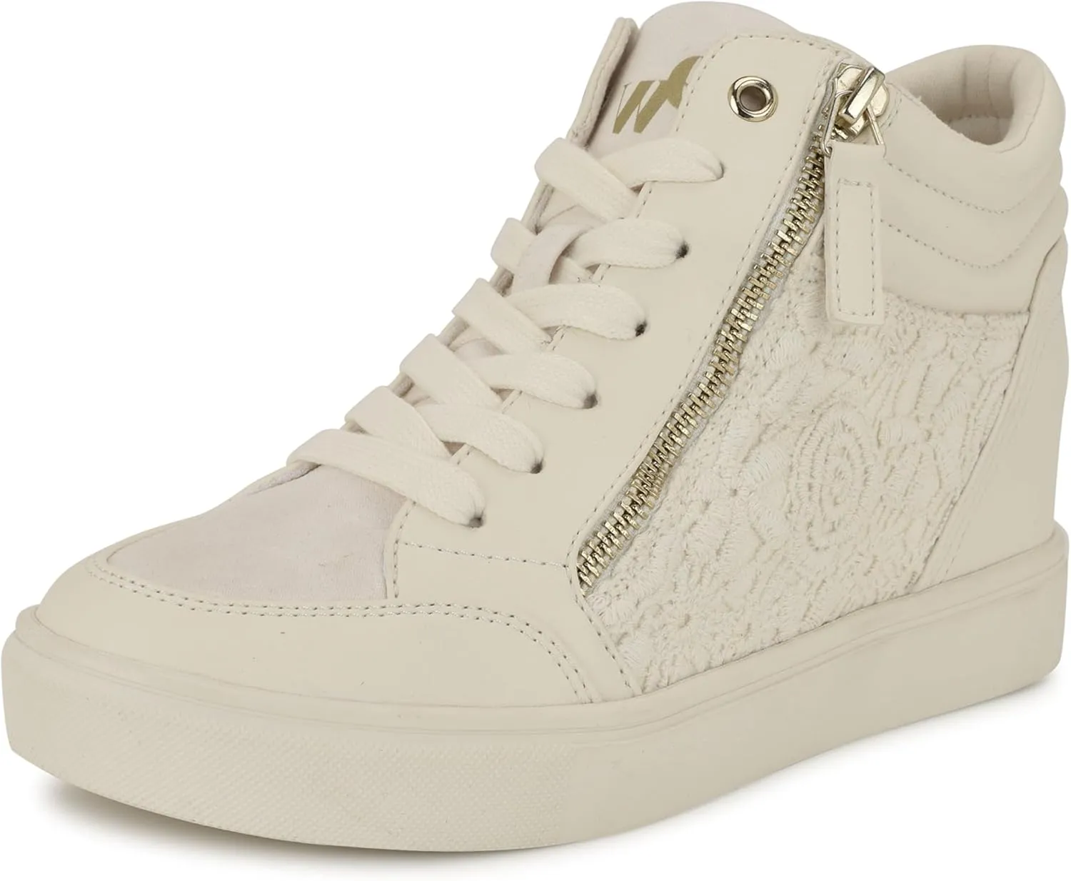Nine West Women's Tons High Top Hidden Wedge Sneaker