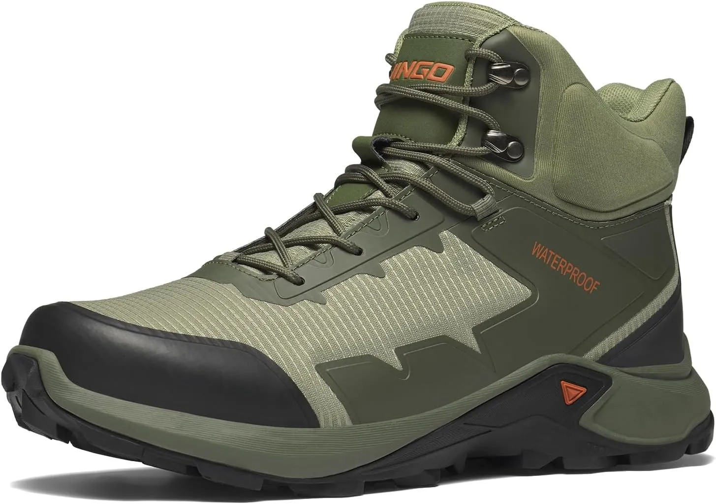 NINGO Men's Hiking Boots Waterproof Hiking Shoes Trail Shoes Lightweight Trekking Boots Comfortable Breathable Outdoor Boot Mid Ankle Boot for Camping, Backpacking, Mountain Trails