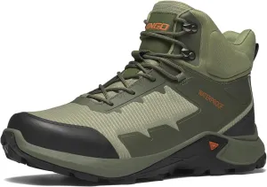 NINGO Men's Hiking Boots Waterproof Hiking Shoes Trail Shoes Lightweight Trekking Boots Comfortable Breathable Outdoor Boot Mid Ankle Boot for Camping, Backpacking, Mountain Trails