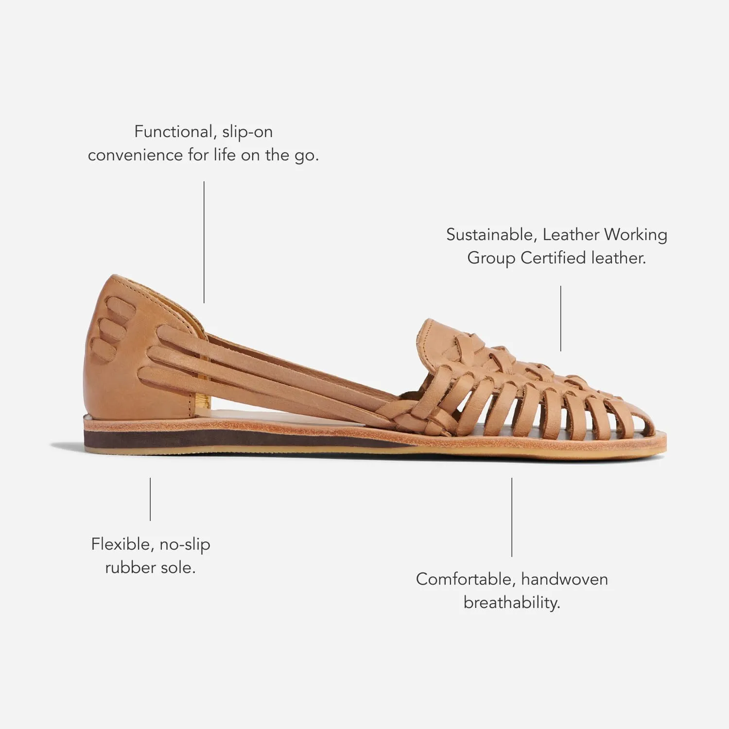 Nisolo Women's Huarache Sandals, Slip-On Comfort, Designed for Casual Everyday Wear, Handwoven & Waterproof Leather, No-Slip Sole