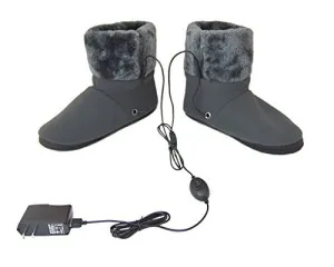 ObboMed MF-2305L Far Infrared Carbon Fiber Heated Foot Warmer/Boots/Slipper, USB 5V 10W – Auto Off, Size L: #45.5 (fits Foot up to 45.5)