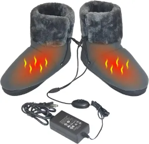 ObboMed MF-2320M Far Infrared Carbon Fiber Heated Foot Warmer/Boots/Slipper, 12V 20W – Far Infrared wavelength 8-15 μm (Health Range: 4-14 μm), Auto Off, Size M: #41 (fits Foot up to 41)