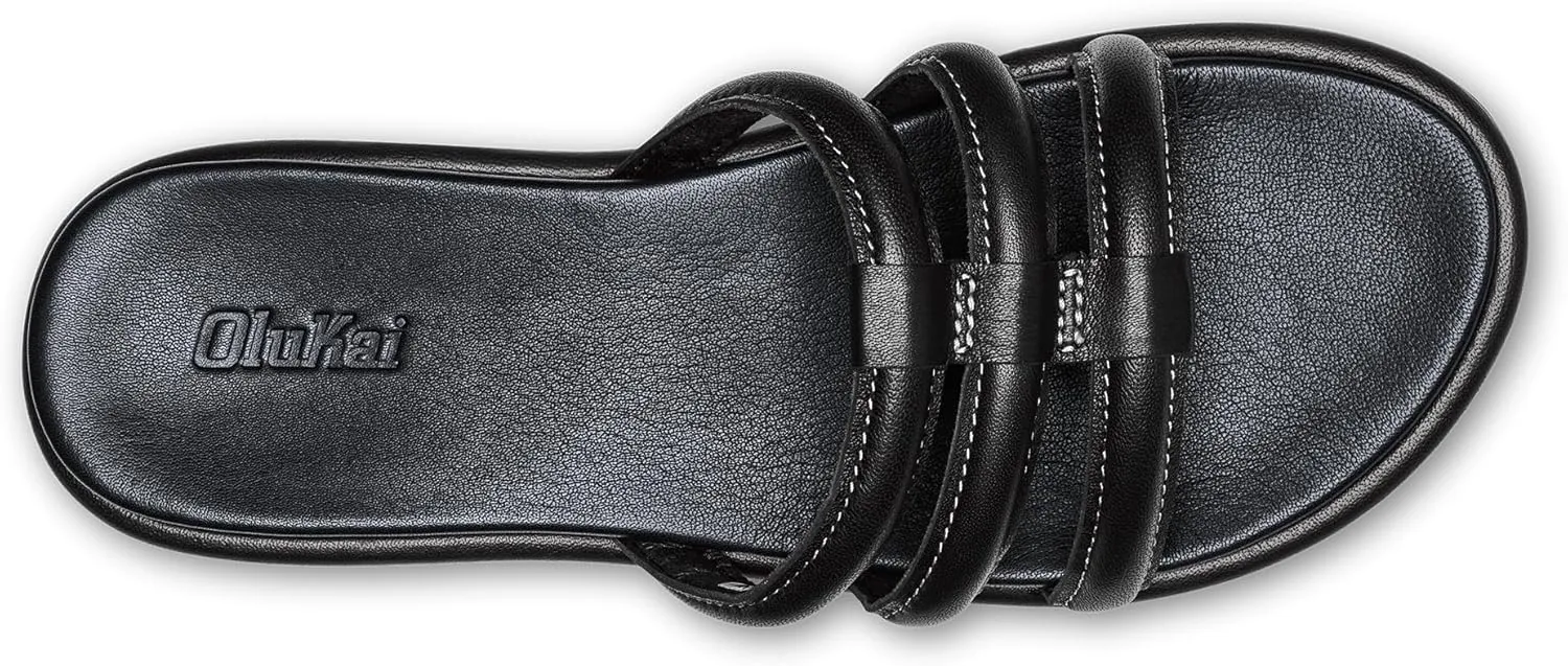 OLUKAI Tiare Women's Slide Sandals, Premium Leather & Stylish Design, All-Day Comfort & Support