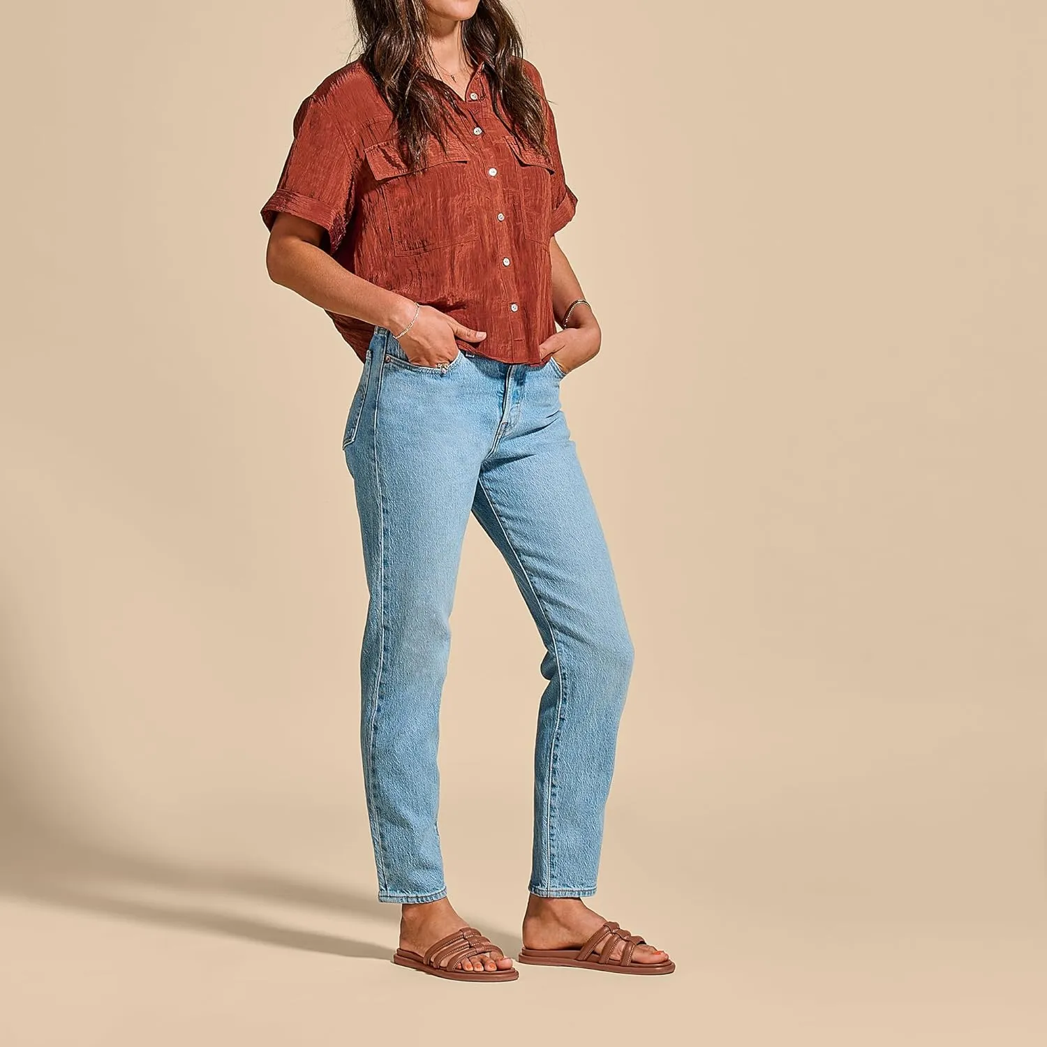OLUKAI Tiare Women's Slide Sandals, Premium Leather & Stylish Design, All-Day Comfort & Support
