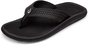 OLUKAI Ulele Men's Beach Sandals, Water Resistant Flip Flops, Arch Support & Comfort Fit, Lightweight & Durable, Enhanced Grip & Traction