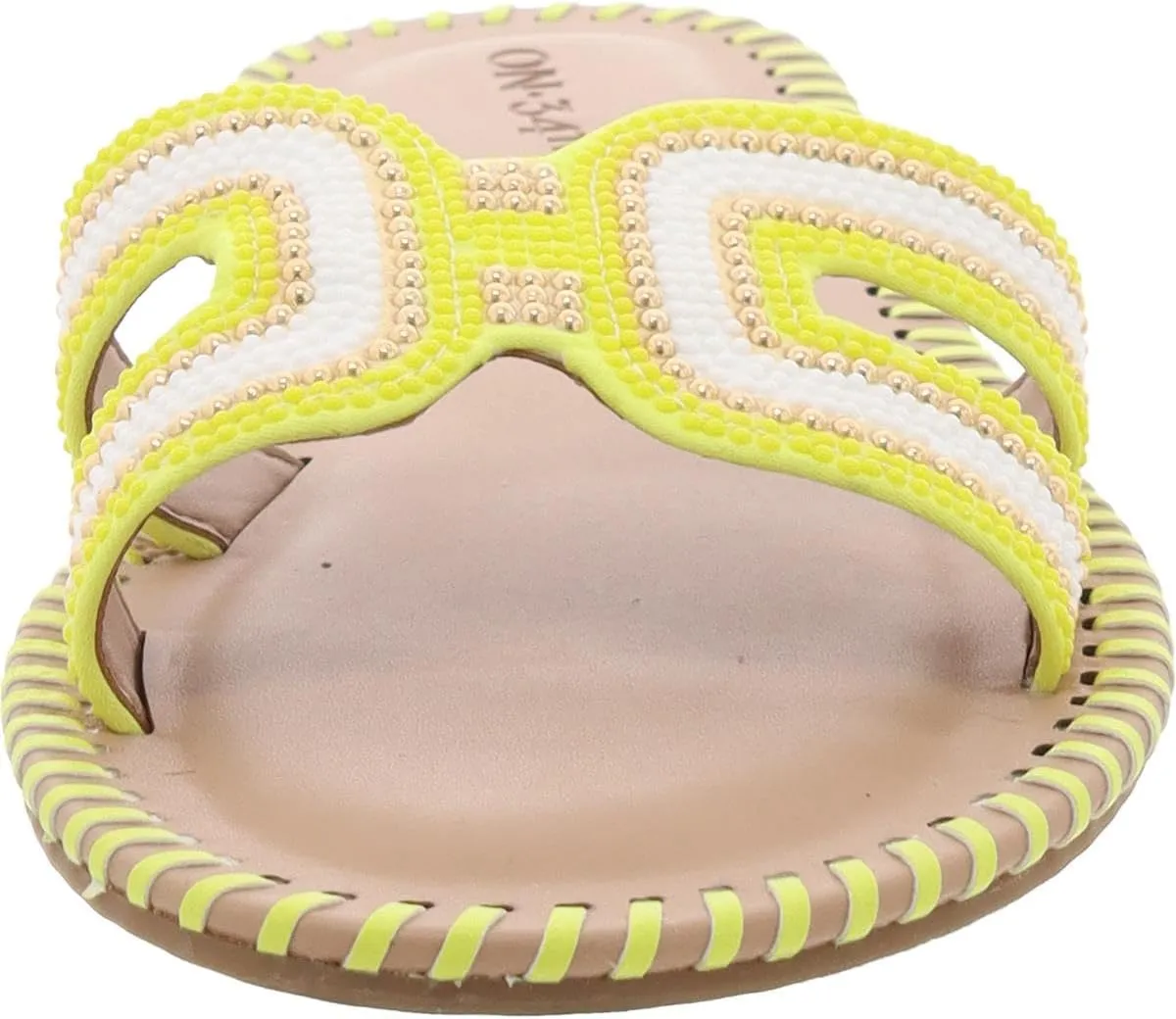 On 34th Womens Mansi Slip On Cut-Out Slide Sandals