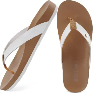 ONCAI Womens Flip Flops For Women Comfortable Strap Yoga Mat Non-Slip Women's Thong Sandal Casual Summer Beach Slippers With Arch Support