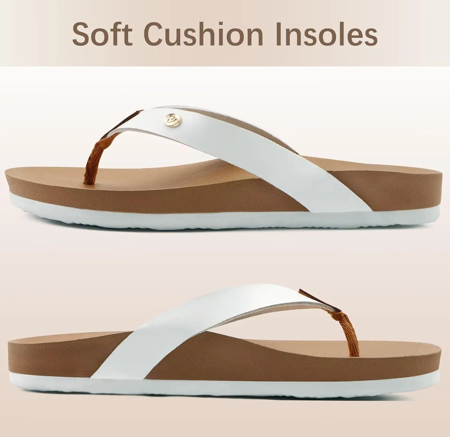 ONCAI Womens Flip Flops For Women Comfortable Strap Yoga Mat Non-Slip Women's Thong Sandal Casual Summer Beach Slippers With Arch Support