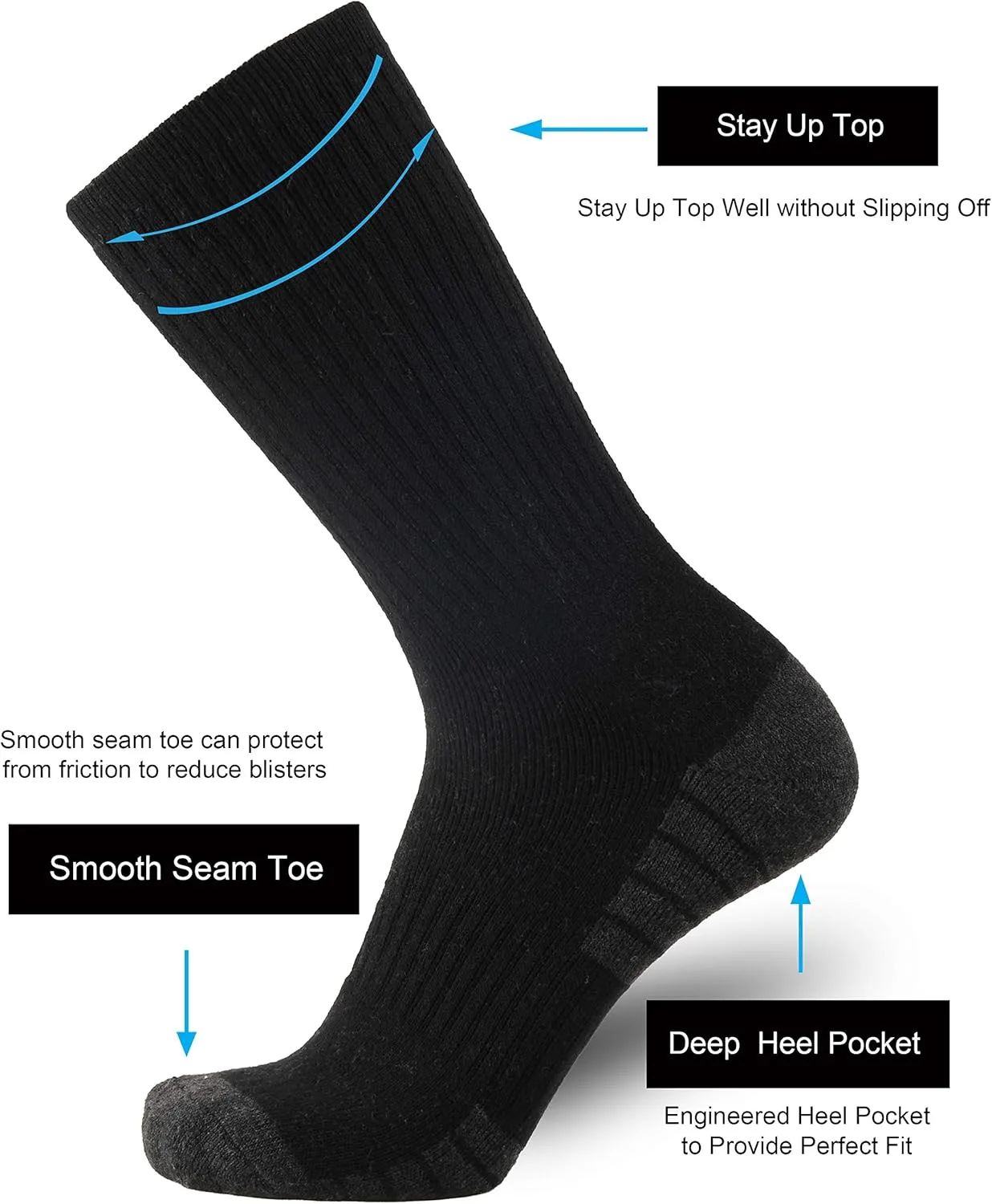 ONKE Cotton Full Cushion Crew Socks for Men Women Athletic Thick Warm Heavy Duty Steel Toe Work Boot Moisture Wicking Control