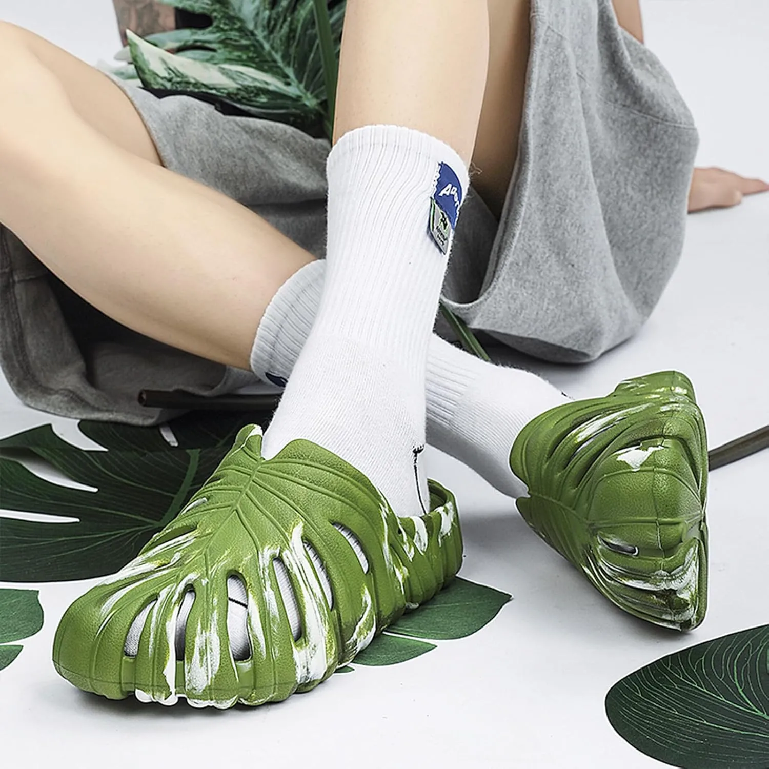 Optigard Monstera Slippers for Women and Men,Monstera EVA Thick Sole Pillow Slippers,Non Slip Quick Drying Breathable Beach Monstera Slides