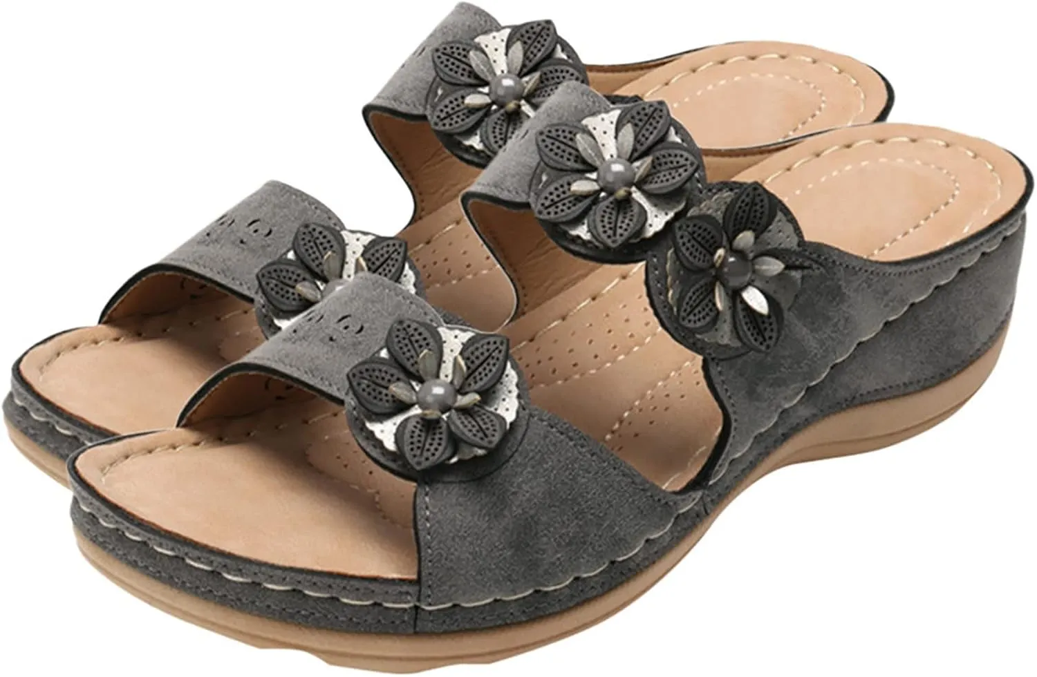 Orthopedic Sandals for Women Wide Width Flip Flops with Arch Support Casual Open Toe Platforms Casual Outdoor Shoes