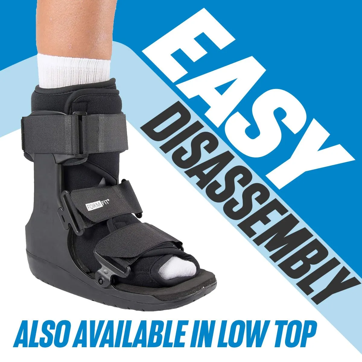 Ossur Formfit Walker Boot (Non-Air) Pneumatic Technology - Medical Grade Walker Boot for Broken Foot, Sprained Ankle, Strains & Stable Fractures, Breathable - (High Top/X-Small)