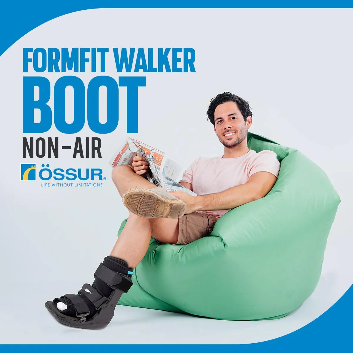 Ossur Formfit Walker Boot (Non-Air) Pneumatic Technology - Medical Grade Walker Boot for Broken Foot, Sprained Ankle, Strains & Stable Fractures, Breathable - (High Top/X-Small)