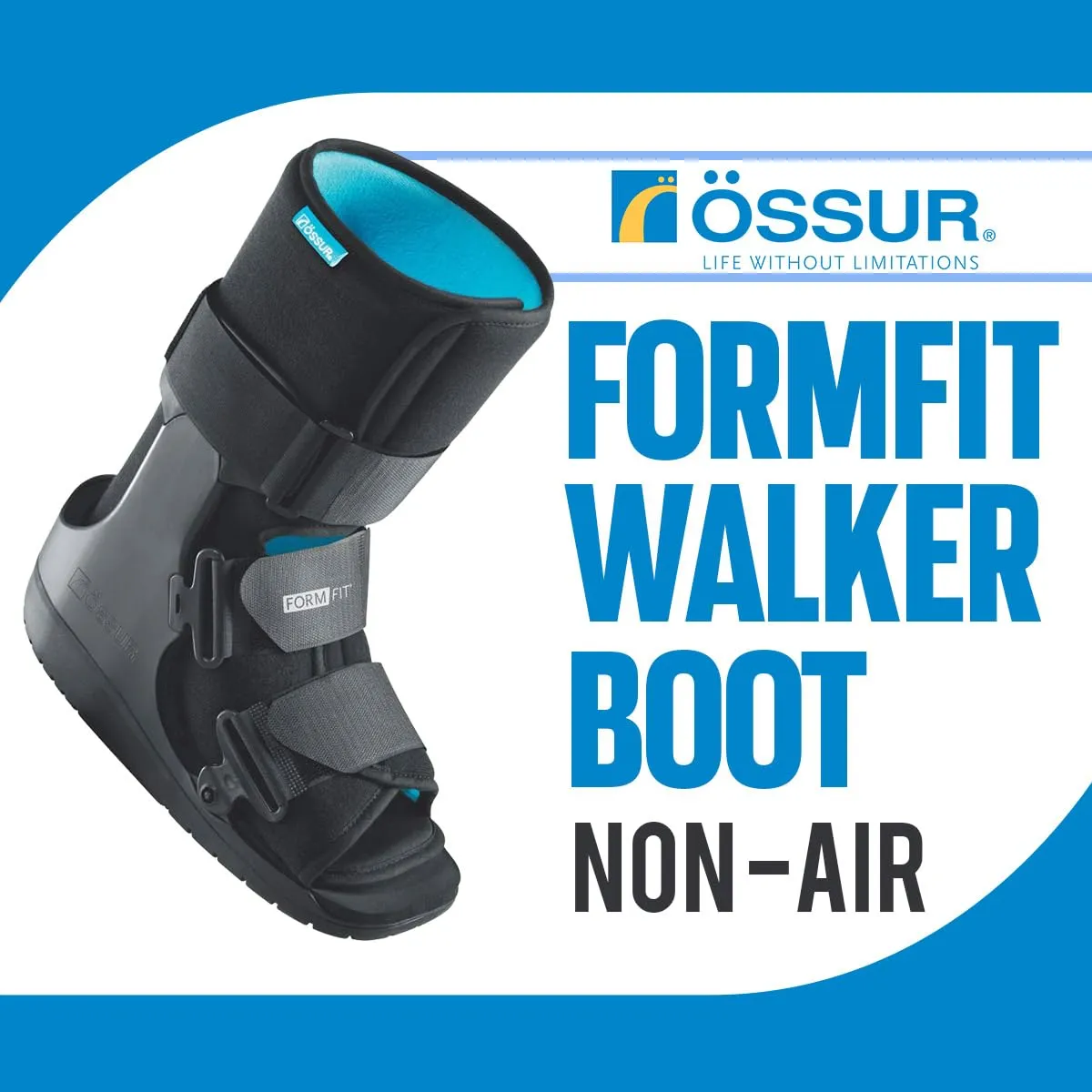 Ossur Formfit Walker Boot (Non-Air) Pneumatic Technology - Medical Grade Walker Boot for Broken Foot, Sprained Ankle, Strains & Stable Fractures, Breathable - (High Top/X-Small)