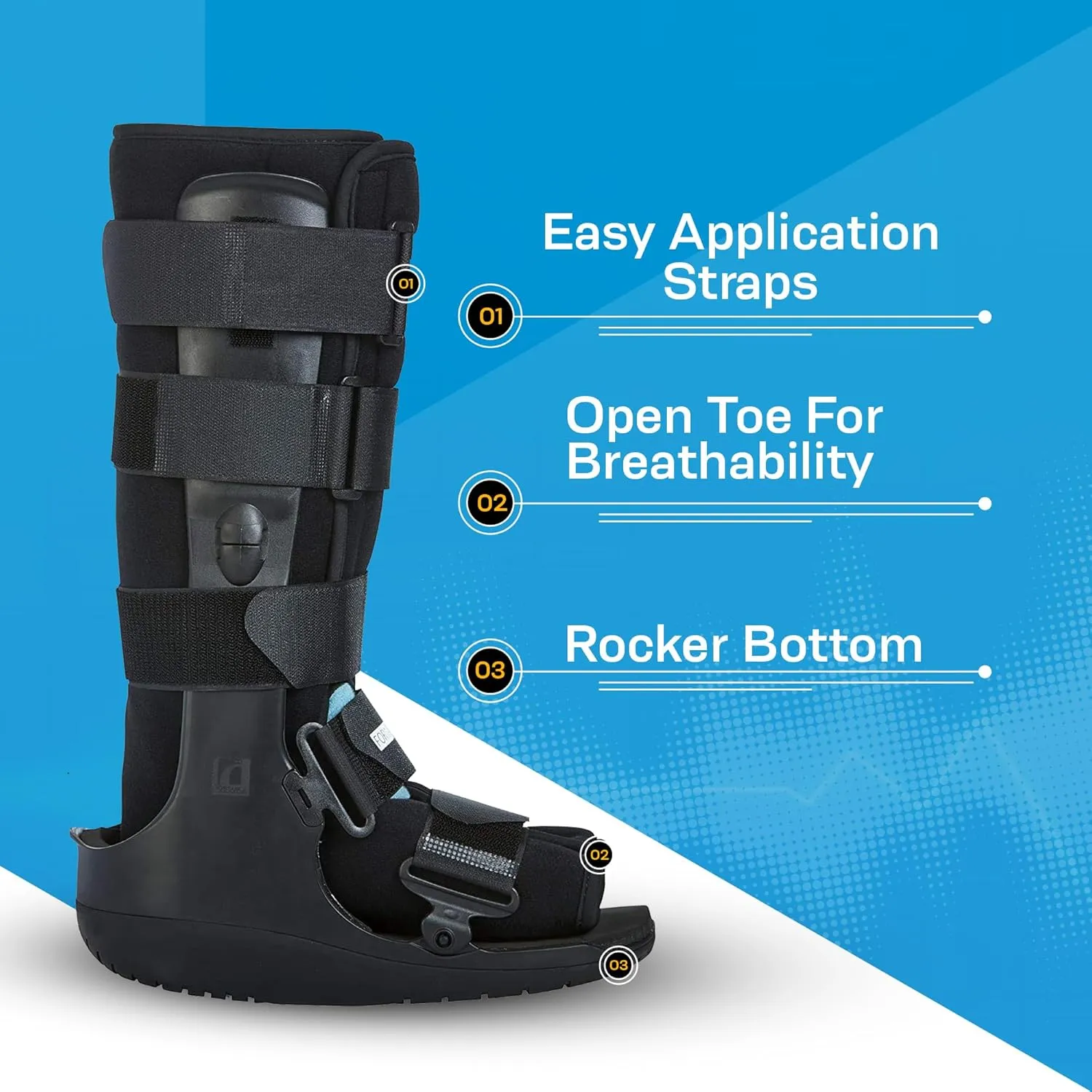 Ossur Formfit Walker Boot with Air - Medical Grade Immobilization for Strains, Sprains & Stable Fractures | Pneumatic Technology to Reduce Pain & Swelling | Breathable Material (Low Top, Large)