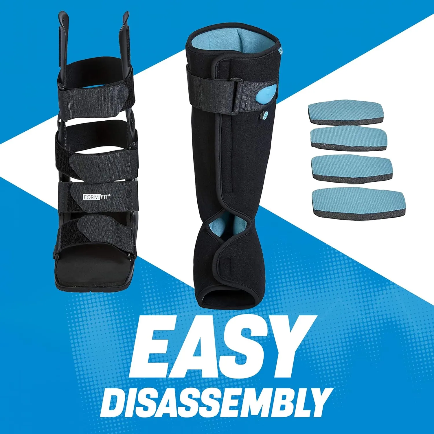 Ossur Formfit Walker Boot with Air - Medical Grade Immobilization for Strains, Sprains & Stable Fractures | Pneumatic Technology to Reduce Pain & Swelling | Breathable Material (Low Top, Large)