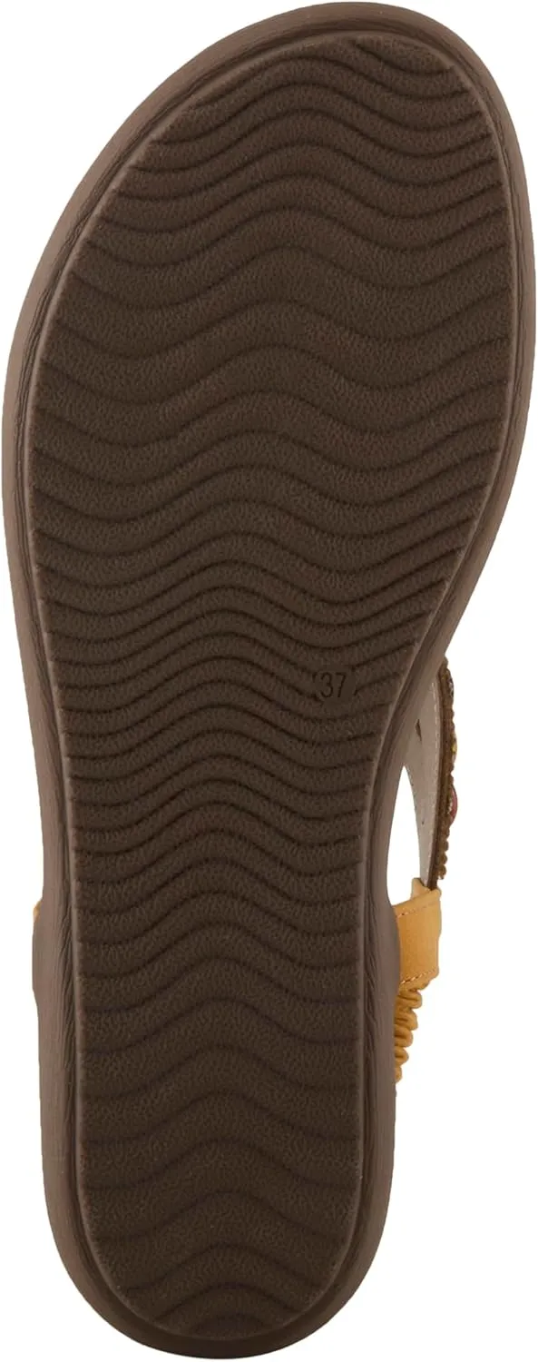 PATRIZIA Women's TYMEO Slip-on Thong Sandals - Beaded Straps, Faux Suede Footbed, Multicolored Design