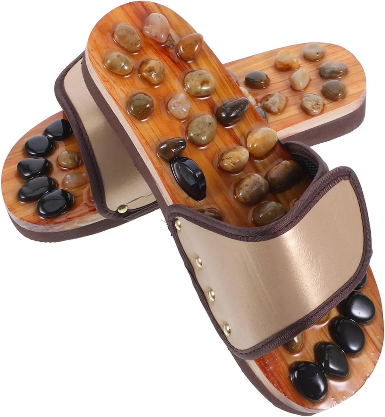 Pebble Massage Sandals Foot Therapy Slippers for Men/Women Acupoint Stimulator Home/Office Use Size 41-42