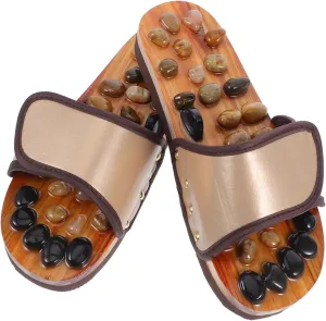 Pebble Massage Slippers Foot Stimulation Tool for Health Comfortable Household Slippers for Women