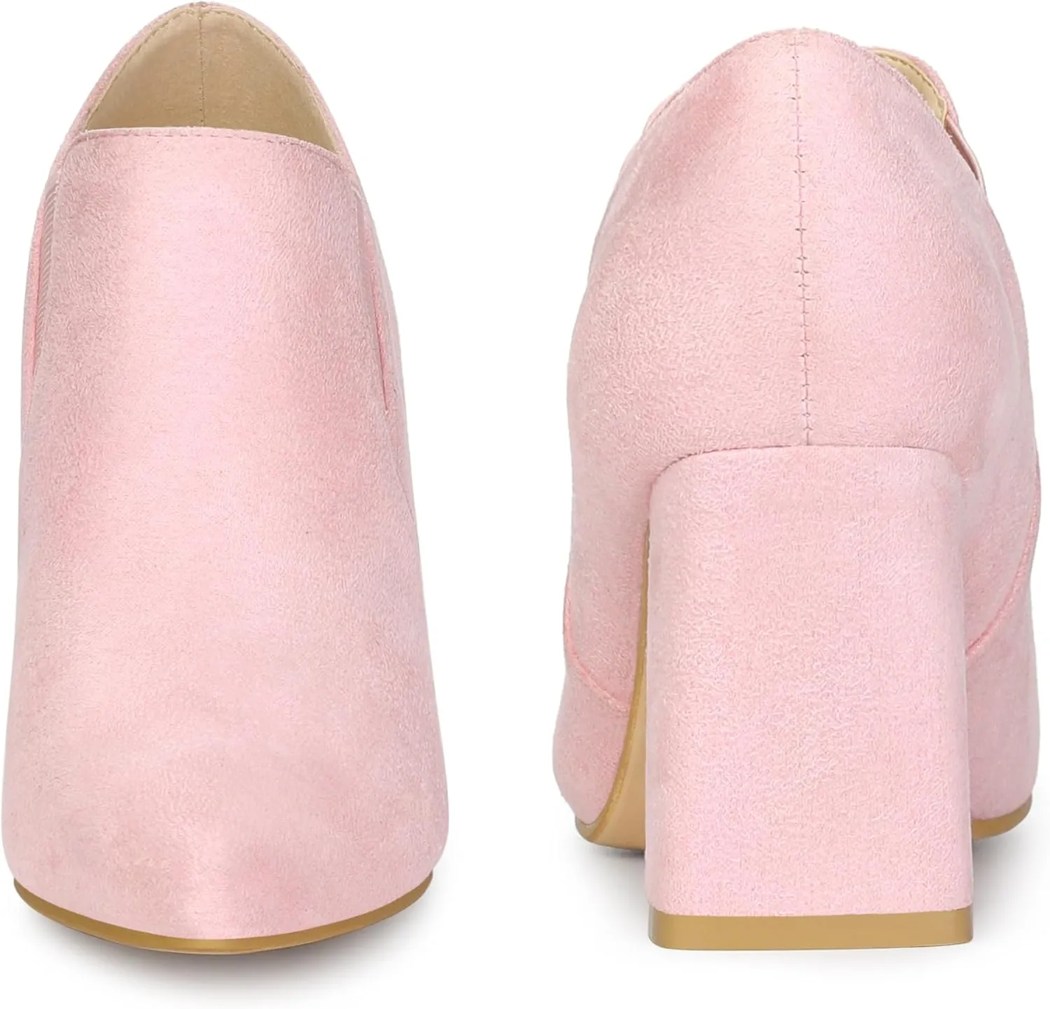 Perphy Pointy Toe Slip on Chunky Heels Chelsea Ankle Booties for Women