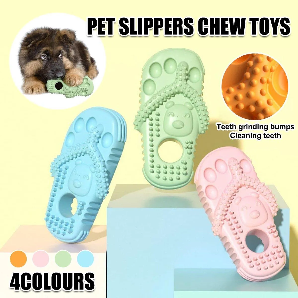 Pet Dog Chew Toy Slipper Shape Teething Durable Puppy Play Training