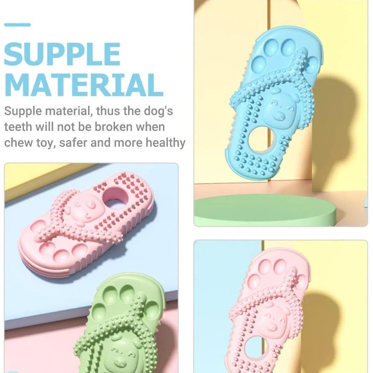 Pet Dog Chew Toy Slipper Shape Teething Durable Puppy Play Training
