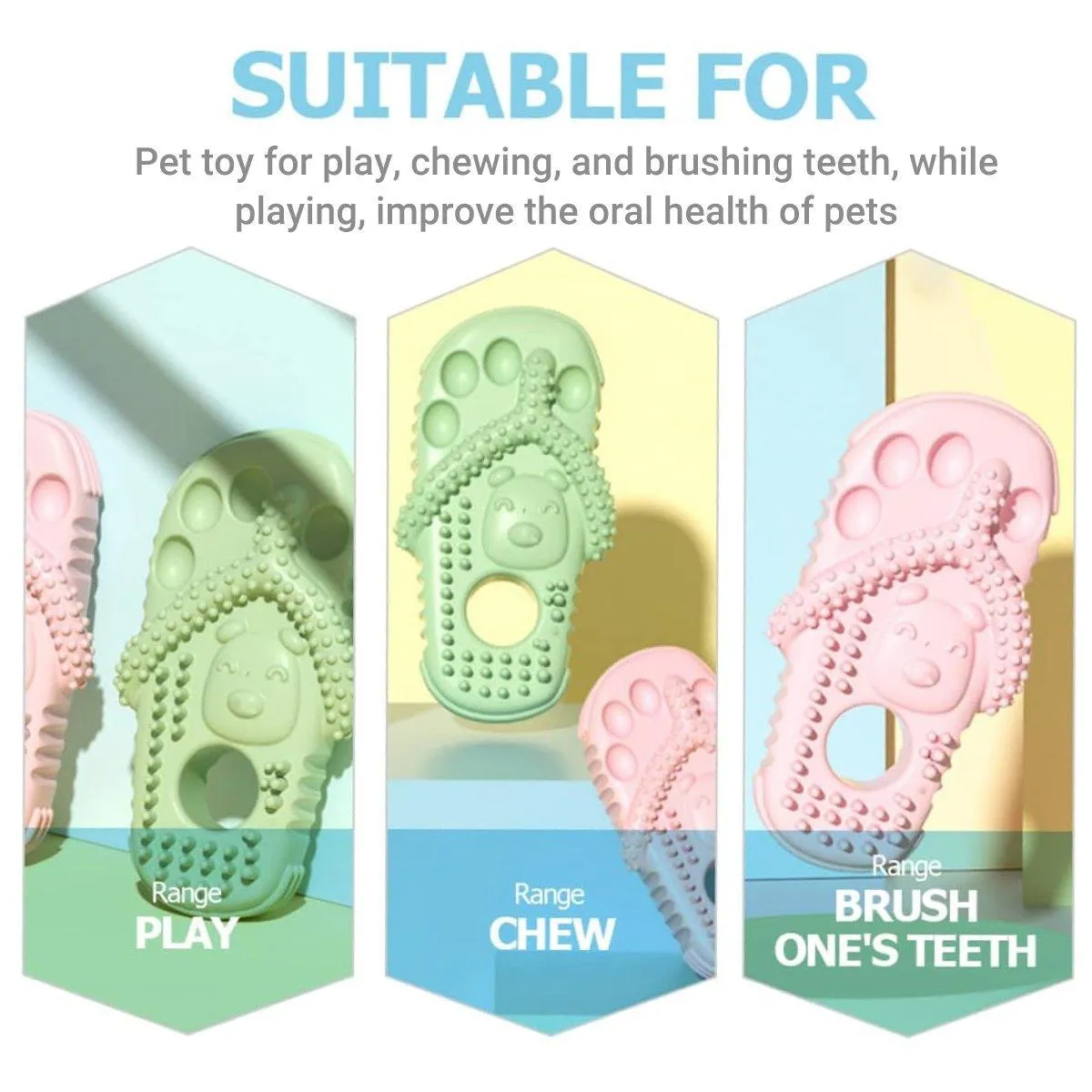 Pet Dog Chew Toy Slipper Shape Teething Durable Puppy Play Training