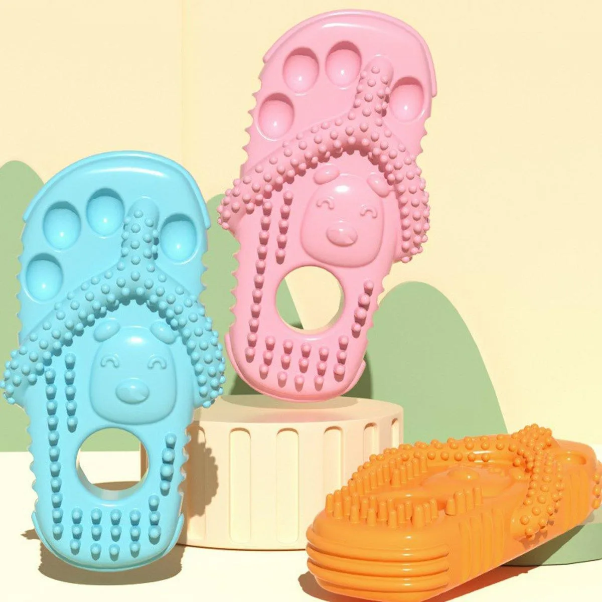 Pet Dog Chew Toy Slipper Shape Teething Durable Puppy Play Training