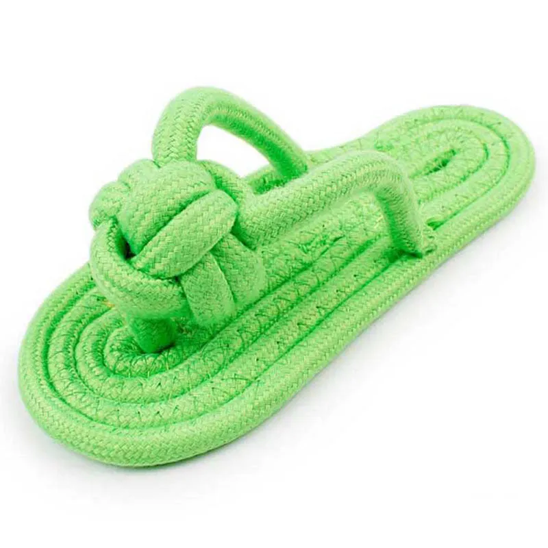 Pet multicolor cotton rope clip foot slippers toy