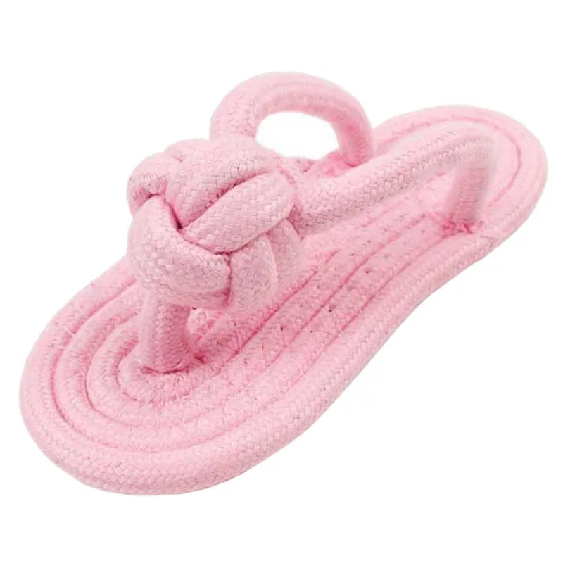 Pet multicolor cotton rope clip foot slippers toy