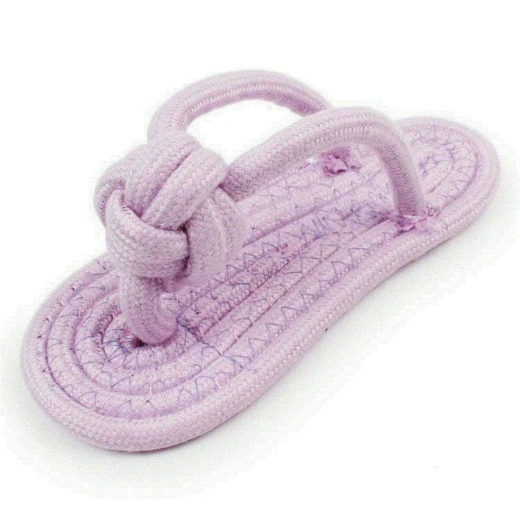 Pet multicolor cotton rope clip foot slippers toy