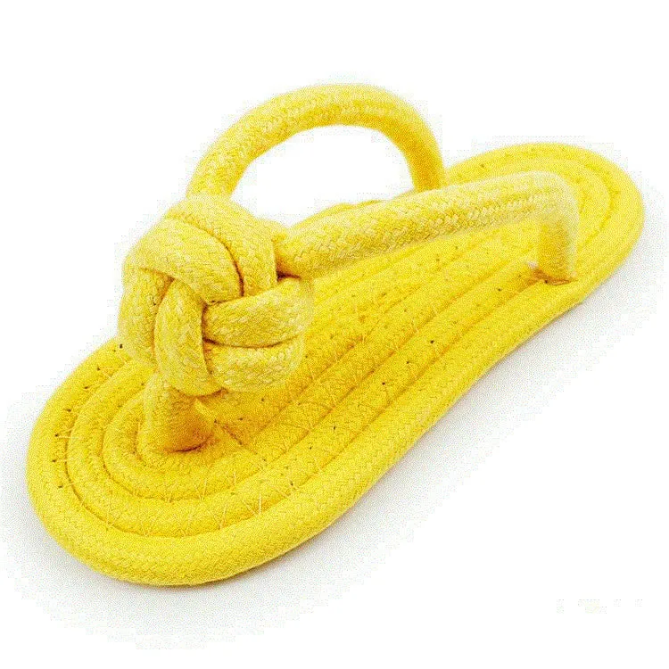 Pet multicolor cotton rope clip foot slippers toy