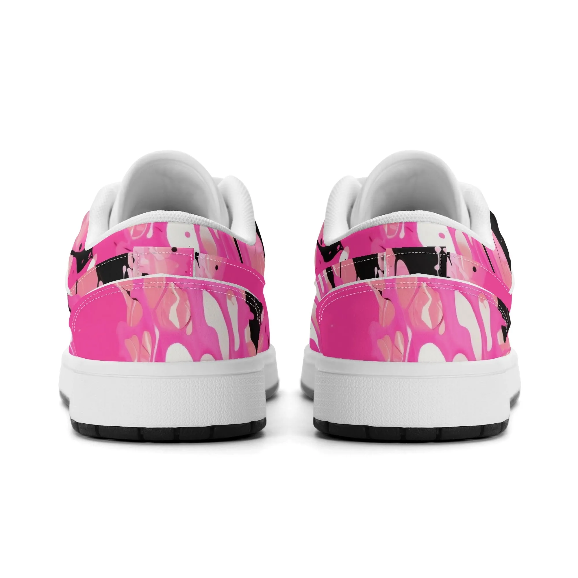 Pink Splash Low Top Leder Sneaker für Damen