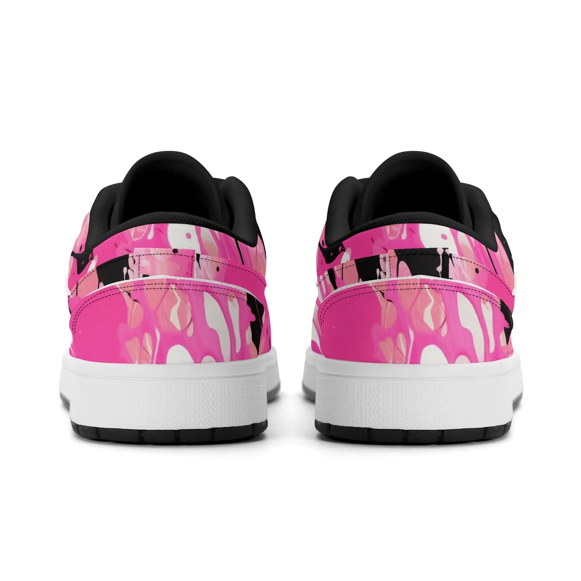 Pink Splash Low Top Leder Sneaker für Damen