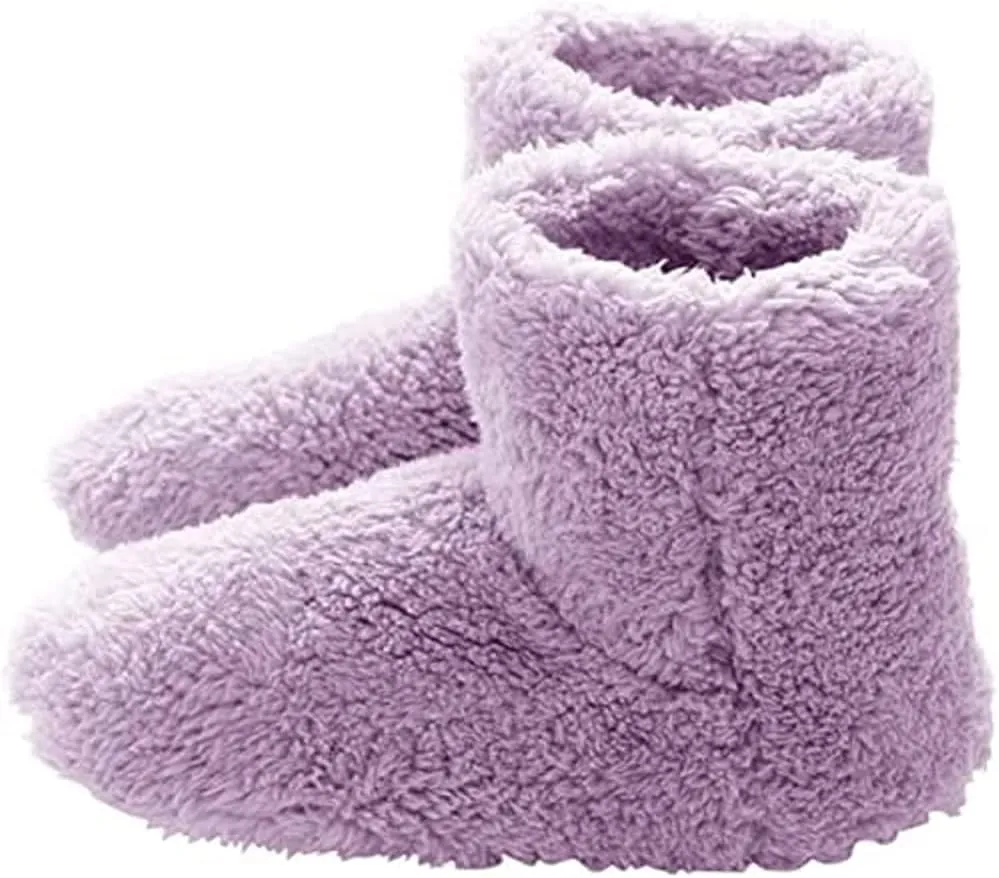 Pink USB Electric Heating Shoes, Warming Foot for Women, Plush Warm Electric Slipper,Electric Foot Warmer,Heated Slippers Rechargeable Winter Shoes