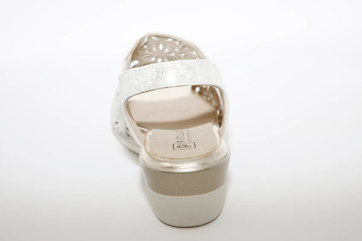 PITILLOS - 6010 LOW WEDGE SANDAL - GOLD