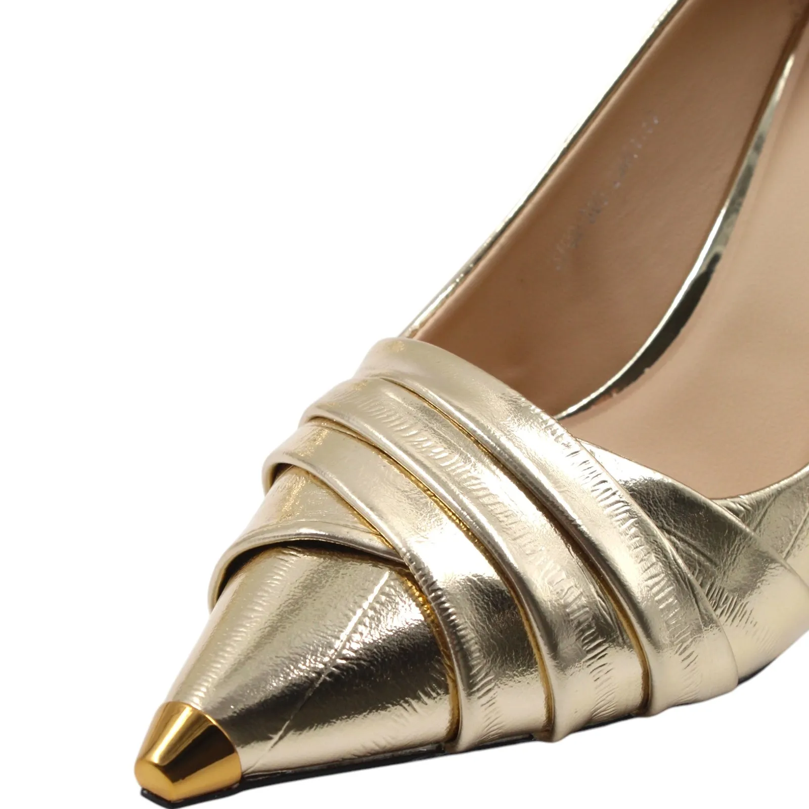 Pleated stiletto heel