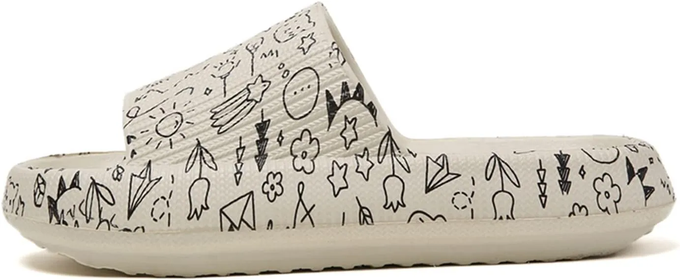 PLMOKN Slippers for women mens pillow cloud slides house indoor and outdoor summer sandals bedroom shower non-slip comfortable open toe slippers
