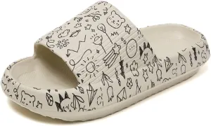 PLMOKN Slippers for women mens pillow cloud slides house indoor and outdoor summer sandals bedroom shower non-slip comfortable open toe slippers