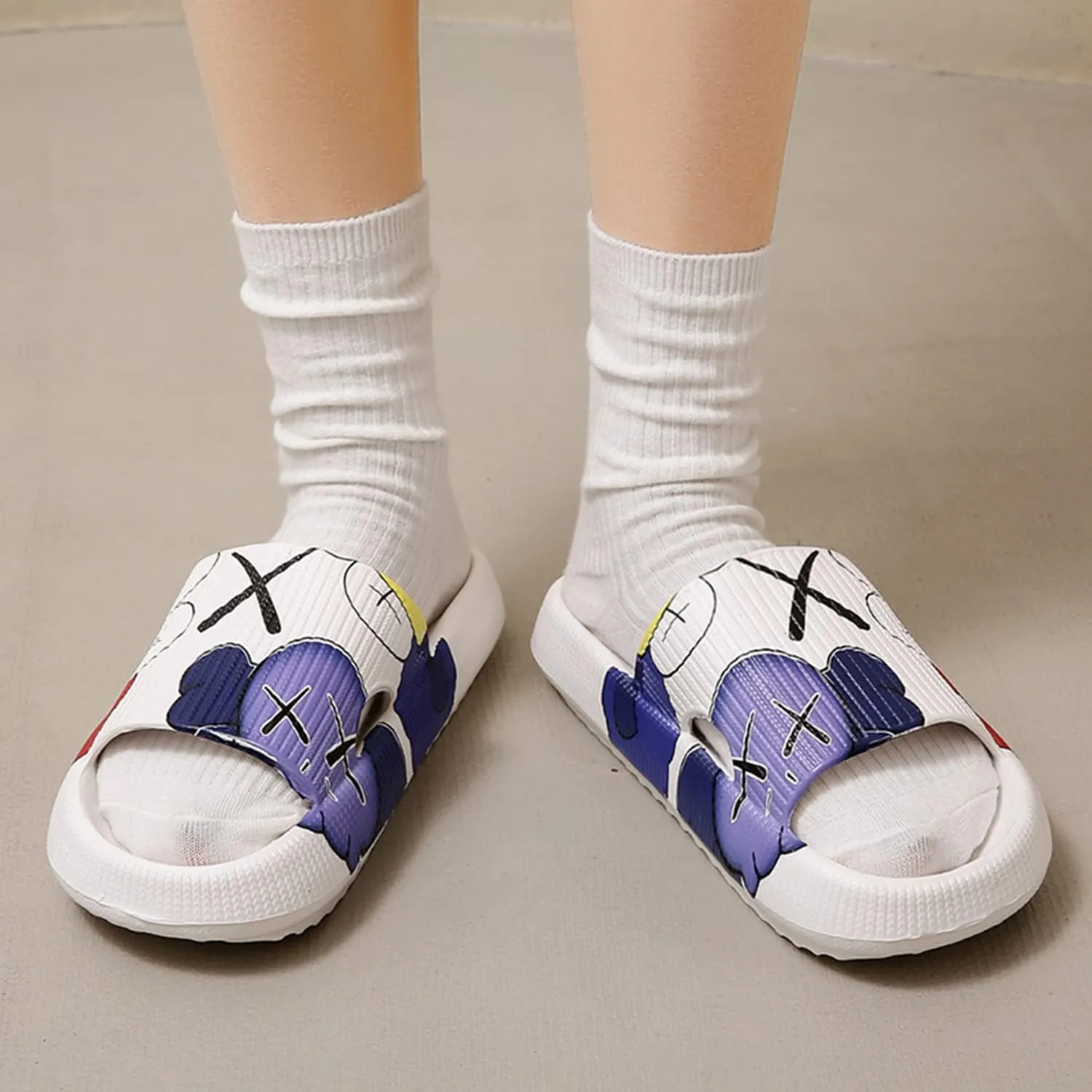 PLMOKN Slippers for women mens pillow cloud slides house indoor and outdoor summer sandals bedroom shower non-slip comfortable open toe slippers