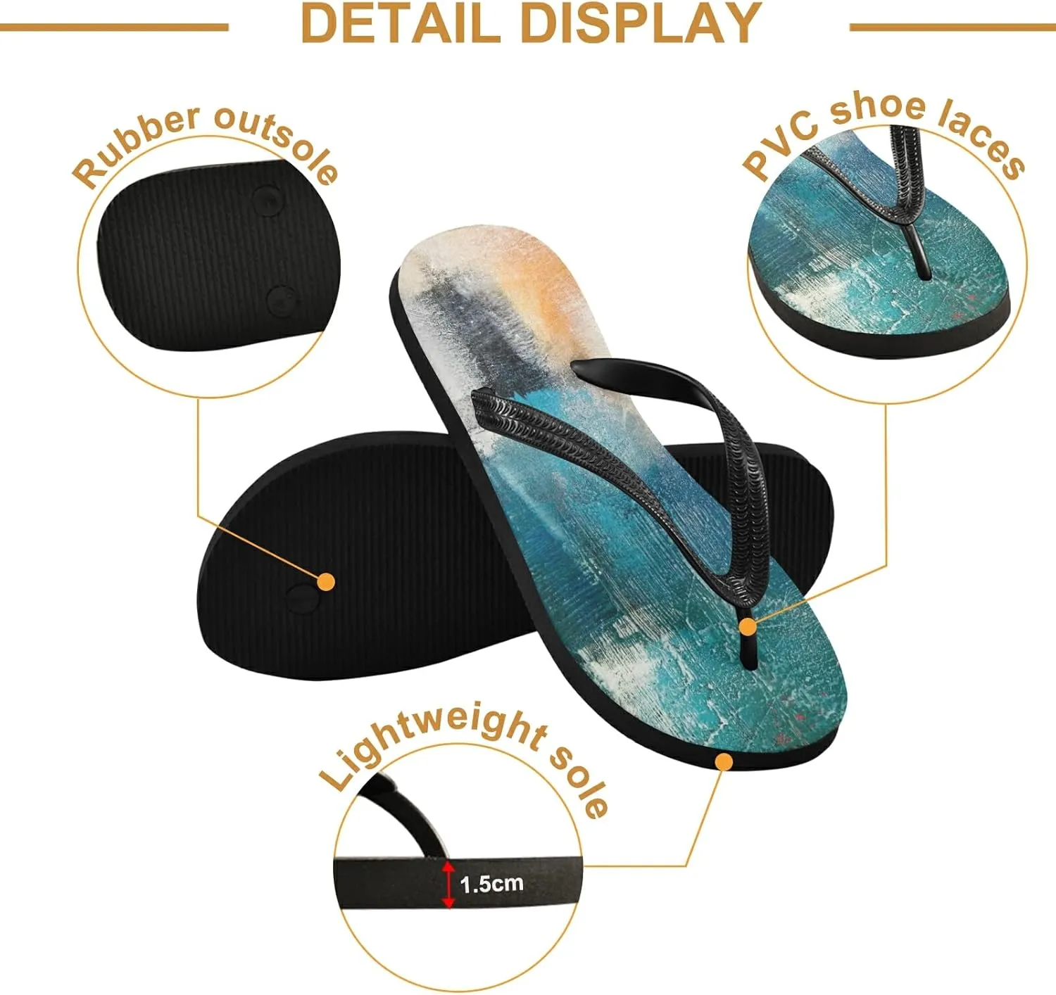 Poeticcity Flip Sandal Men Women Flip Flops for Hotel Spa Home Slippers Bedroom Travel S-XXL