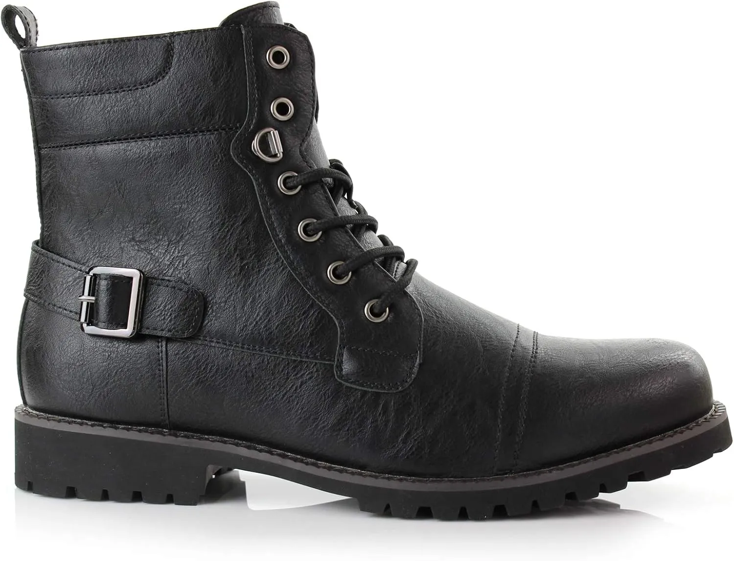 Polar Fox Mens Vegan Leather Winter Boots, with Faux Fur Lined Option