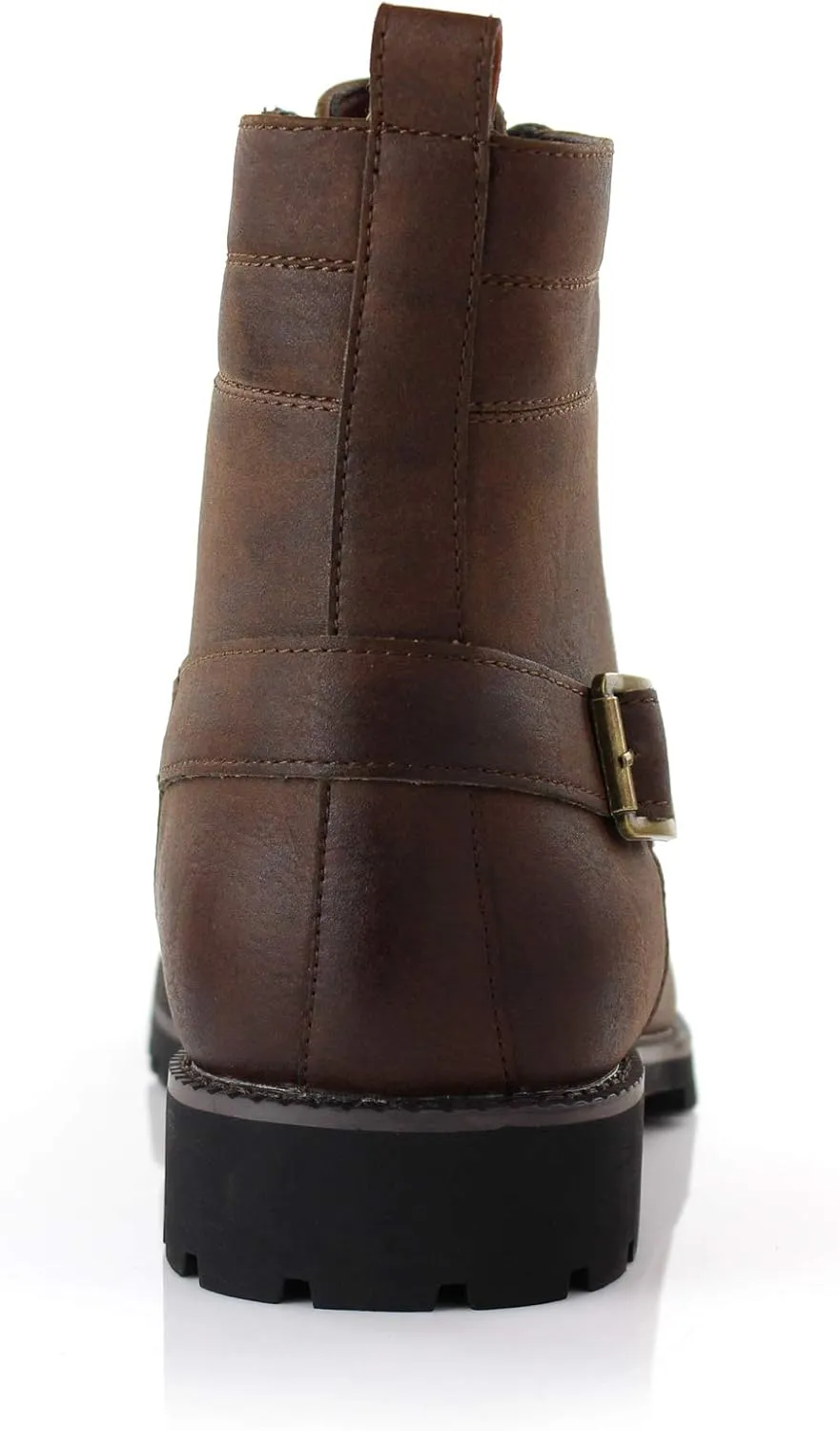 Polar Fox Mens Vegan Leather Winter Boots, with Faux Fur Lined Option