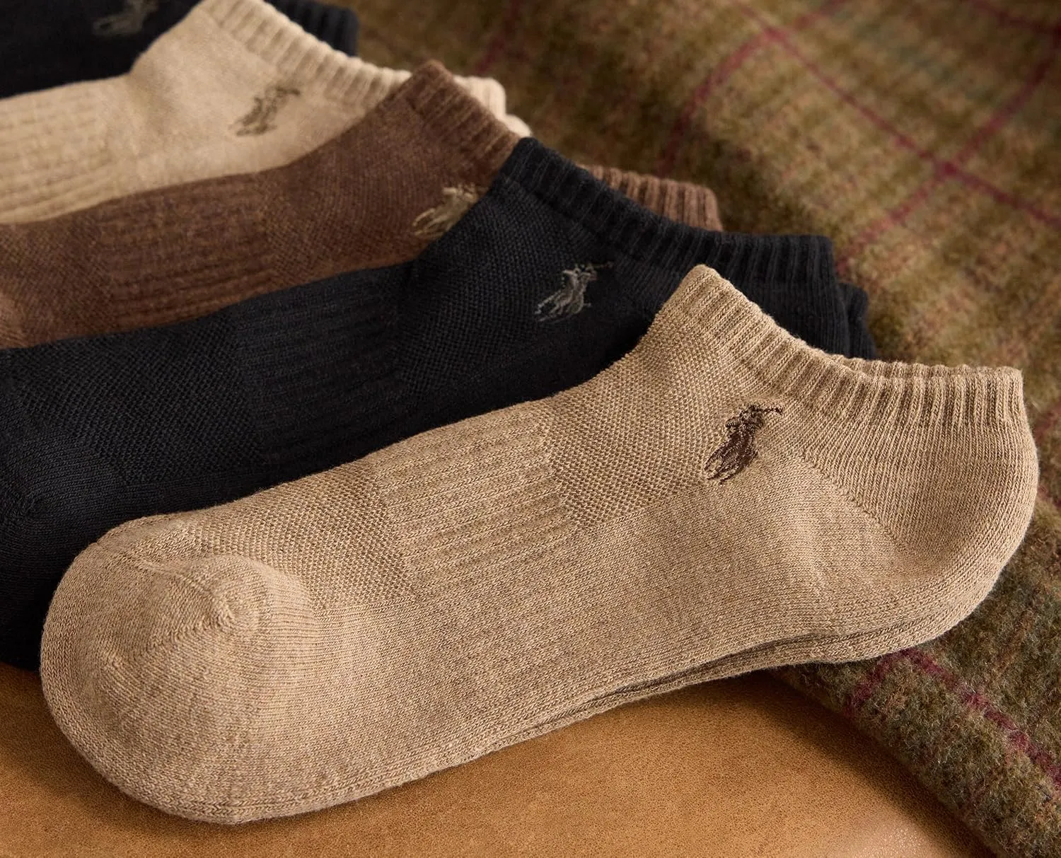 POLO RALPH LAUREN mens Athletic Performance Cotton Low Cut Socks - 6 Pair Pack - Moisture Wicking Mesh
