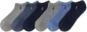 POLO RALPH LAUREN mens Athletic Performance Cotton Low Cut Socks - 6 Pair Pack - Moisture Wicking Mesh