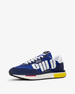 POLO RALPH LAUREN, Men's, Suede Nylon-Train 89Polo-Sneakers-Low Top Lace, Classic Azur/Newport Navy/Wht, 11.5, Medium