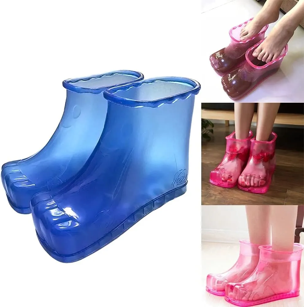 Portable Foot Bath Massage Shoes Feet Relaxation Slipper Acupoint Health Care Suitable for Foot Bath, Relieve feet Pain (Pink)
