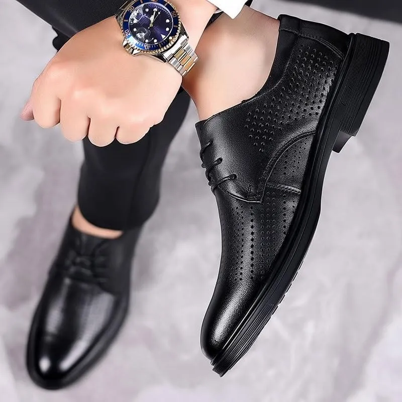 Premium Brogue Oxford Shoes for Men Flexible Shock Absorption Corporate Events Evening Receptions Air-Cushioned Footbed