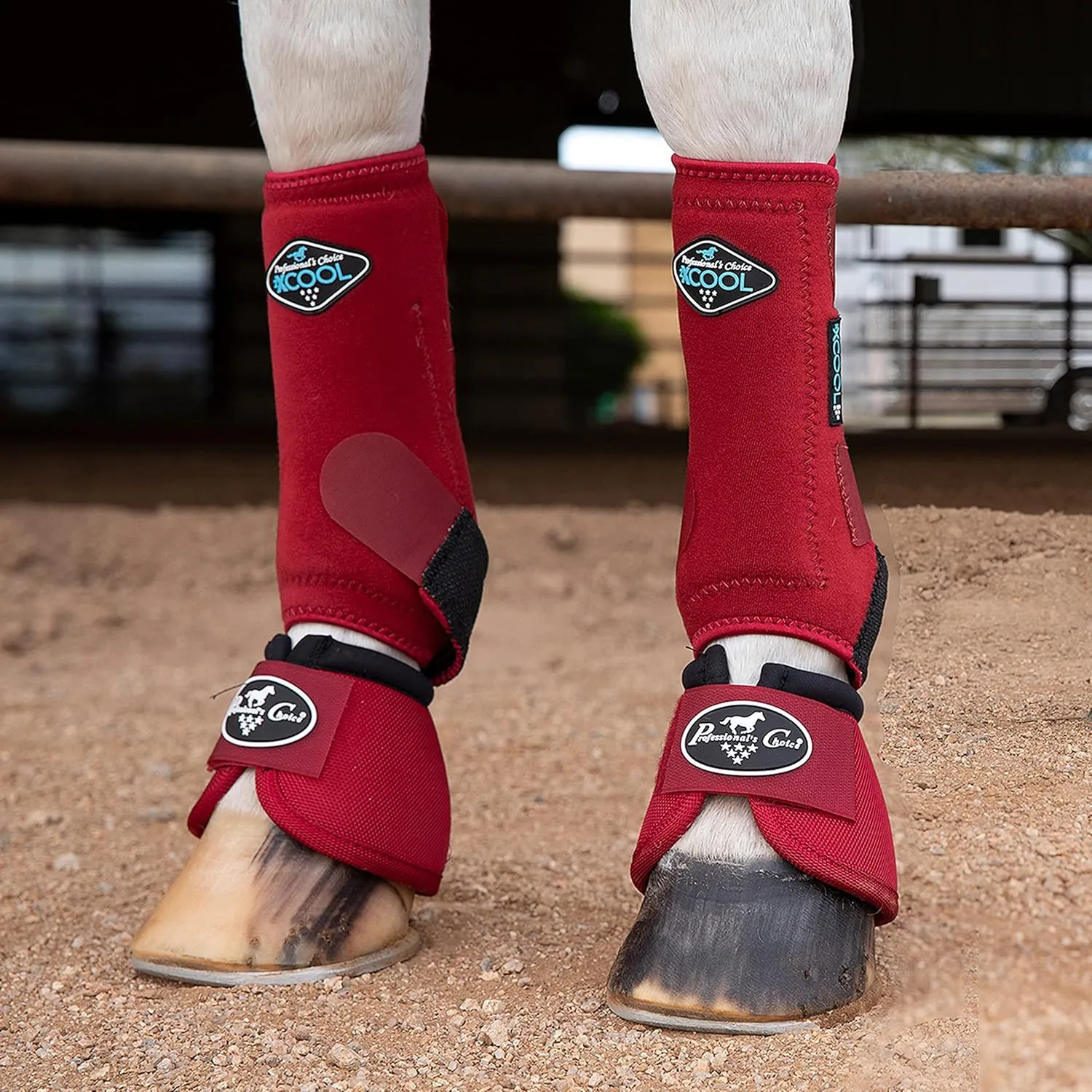 Professional's Choice 2XCOOL Sports Medicine Horse Boots | Protective & Breathable Design for Ultimate Comfort | 2 Pack (Crimson, Medium)